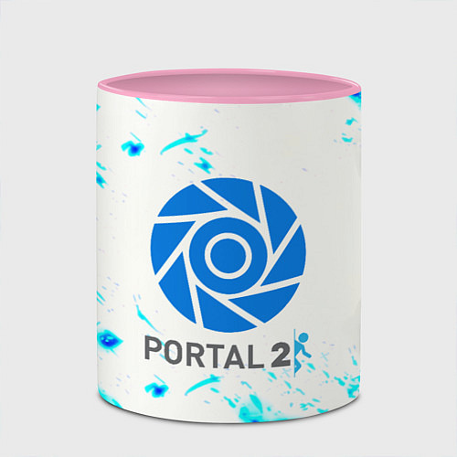 Кружка цветная Portal краски / 3D-Белый + розовый – фото 2