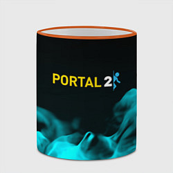 Кружка 3D Portal fire blue, цвет: 3D-оранжевый кант — фото 2