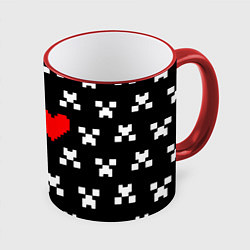 Кружка 3D Minecraft pattern love, цвет: 3D-красный кант