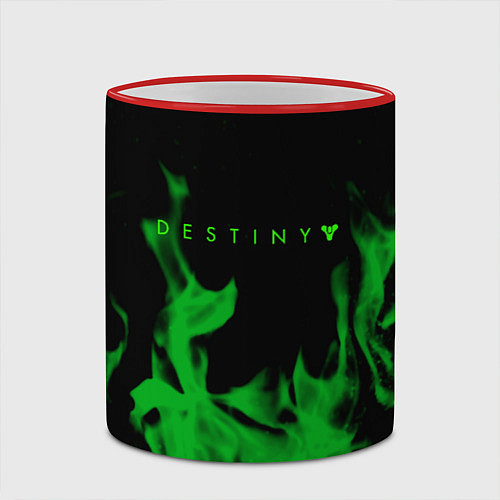 Кружка цветная Destiny fire green / 3D-Красный кант – фото 2