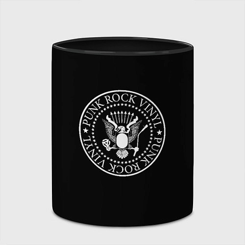 Кружка цветная Ramones logo rock / 3D-Белый + черный – фото 2