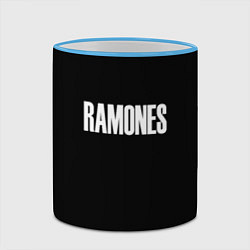 Кружка 3D Ramones white logo, цвет: 3D-небесно-голубой кант — фото 2