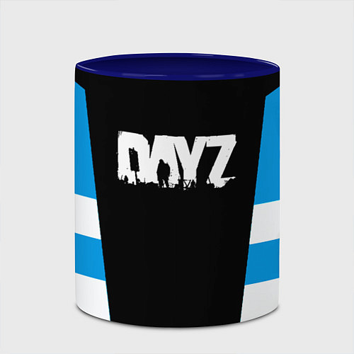 Кружка цветная Dayz геометрия / 3D-Белый + синий – фото 2