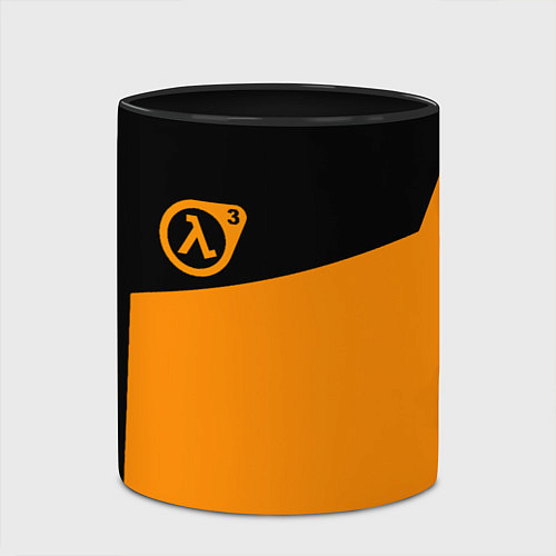 Кружка цветная Half life orange game / 3D-Белый + черный – фото 2