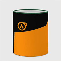 Кружка 3D Half life orange game, цвет: 3D-зеленый кант — фото 2