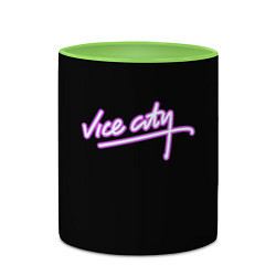 Кружка 3D Vice city logo neon, цвет: 3D-белый + светло-зеленый — фото 2