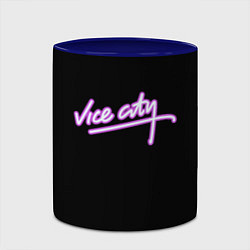 Кружка 3D Vice city logo neon, цвет: 3D-белый + синий — фото 2