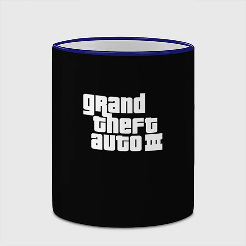 Кружка цветная GTA3 logo / 3D-Синий кант – фото 2