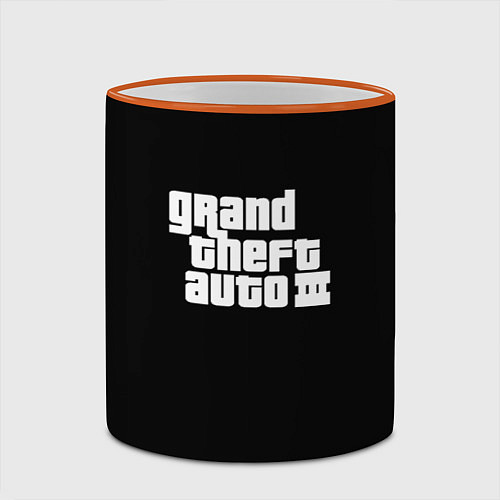 Кружка цветная GTA3 logo / 3D-Оранжевый кант – фото 2