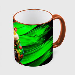 Кружка 3D Хомяк самурай, цвет: 3D-оранжевый кант