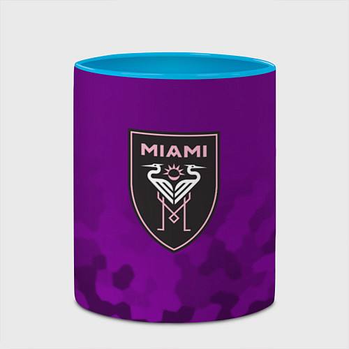 Кружка цветная Inter Miami logo pattern / 3D-Белый + небесно-голубой – фото 2