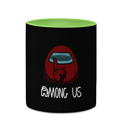 Кружка 3D Among us logo game, цвет: 3D-белый + светло-зеленый — фото 2