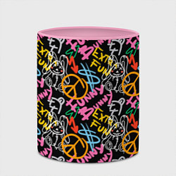 Кружка 3D Funny bunny color graffiti pattern, цвет: 3D-белый + розовый — фото 2