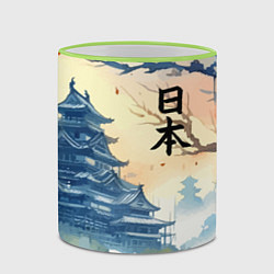 Кружка 3D Japanese landscape - watercolor, цвет: 3D-светло-зеленый кант — фото 2