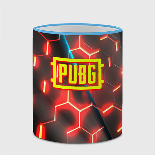 Кружка цветная PUBG соты броня / 3D-Небесно-голубой кант – фото 2