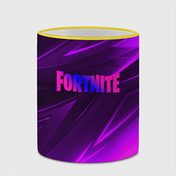 Кружка 3D Fortnite neon stripes angles logo, цвет: 3D-желтый кант — фото 2