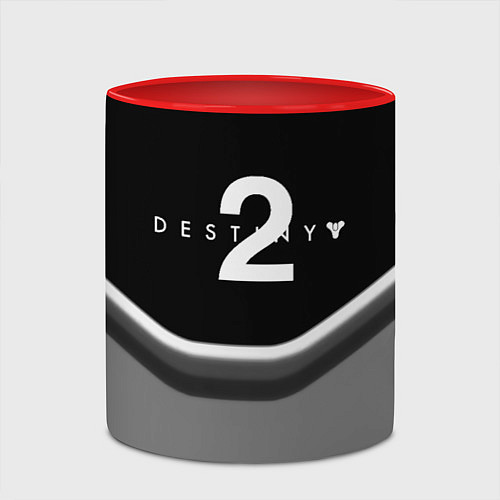 Кружка цветная Destiny geometry online game / 3D-Белый + красный – фото 2