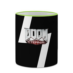 Кружка 3D Doom eternal geometry white, цвет: 3D-светло-зеленый кант — фото 2