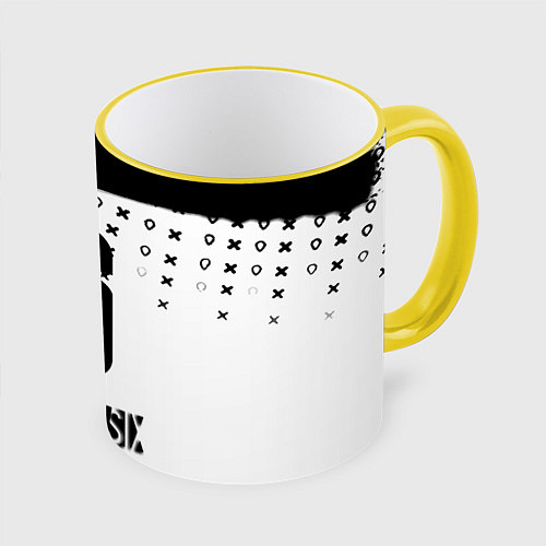 Кружка цветная Rainbox six game pattern / 3D-Желтый кант – фото 1