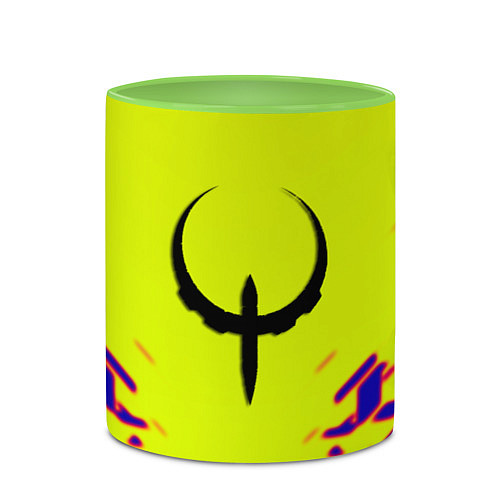 Кружка цветная Quake игровая геомтерия / 3D-Белый + светло-зеленый – фото 2