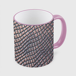 Кружка 3D Кожаный принт, цвет: 3D-розовый кант
