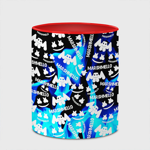 Кружка цветная Marshmello fire / 3D-Белый + красный – фото 2