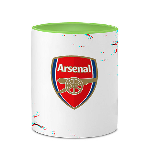 Кружка цветная Arsenal fc текстура / 3D-Белый + светло-зеленый – фото 2