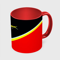 Кружка 3D Cyberpunk 2077 geometry, цвет: 3D-белый + красный