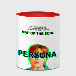 Кружка 3D BTS Jimin Persona - кто я иероглифами, цвет: 3D-белый + красный — фото 2