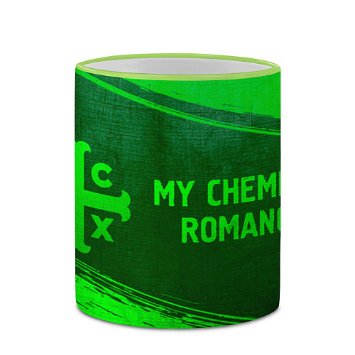 Кружка цветная My Chemical Romance - green gradient по-горизонтал / 3D-Светло-зеленый кант – фото 2