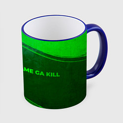 Кружка 3D Akame ga Kill - green gradient по-горизонтали, цвет: 3D-синий кант