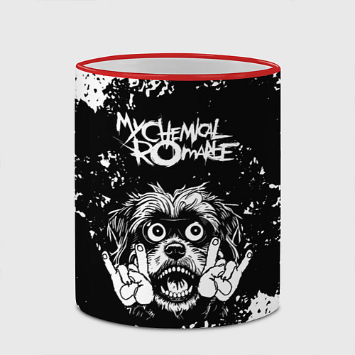 Кружка цветная My Chemical Romance рок пес / 3D-Красный кант – фото 2