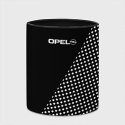 Кружка 3D Opel эмблема чёрно-белый, цвет: 3D-белый + черный — фото 2