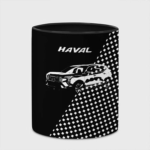 Кружка цветная Haval чёрно-белый / 3D-Белый + черный – фото 2