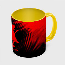 Кружка 3D Hunter x Hunter - red gradient, цвет: 3D-белый + желтый