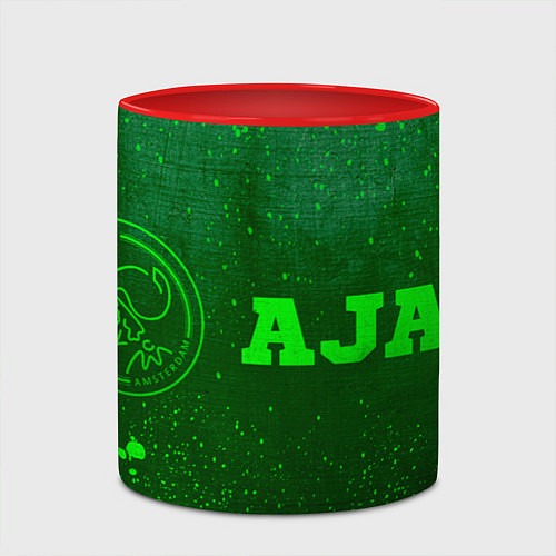 Кружка цветная Ajax - green gradient по-горизонтали / 3D-Белый + красный – фото 2