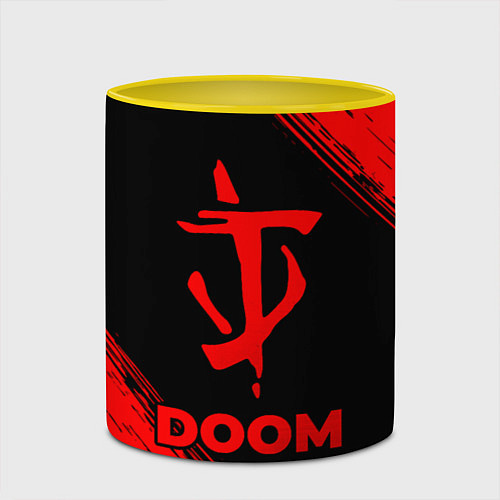 Кружка цветная Doom - red gradient / 3D-Белый + желтый – фото 2