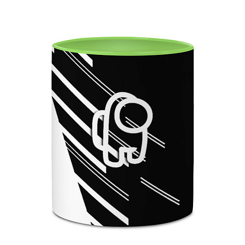 Кружка цветная Among us pattern sport / 3D-Белый + светло-зеленый – фото 2