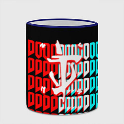 Кружка 3D Doom logo надписи, цвет: 3D-синий кант — фото 2