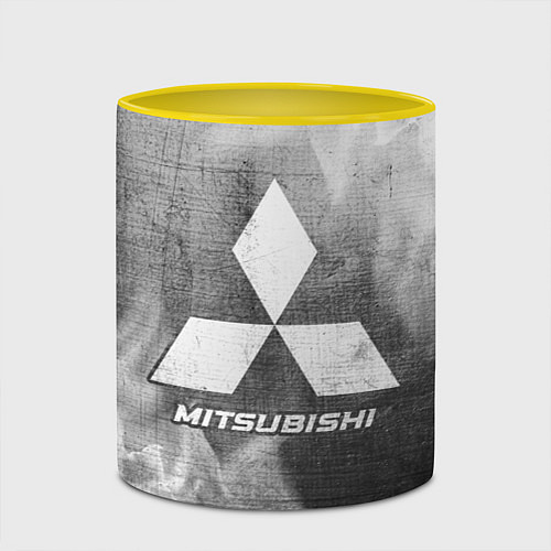 Кружка цветная Mitsubishi - grey gradient / 3D-Белый + желтый – фото 2