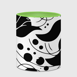 Кружка 3D Fashion abstraction - ai art fantasy, цвет: 3D-белый + светло-зеленый — фото 2