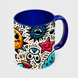 Кружка 3D Doodle parade, цвет: 3D-белый + синий
