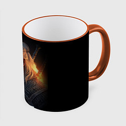 Кружка 3D The Witcher and fire, цвет: 3D-оранжевый кант
