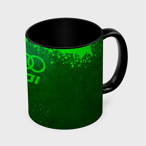 Кружка цветная Audi - green gradient / 3D-Белый + черный – фото 1