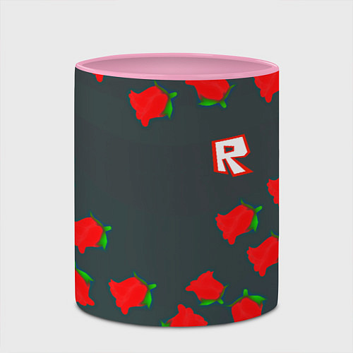 Кружка цветная Roblox rose / 3D-Белый + розовый – фото 2