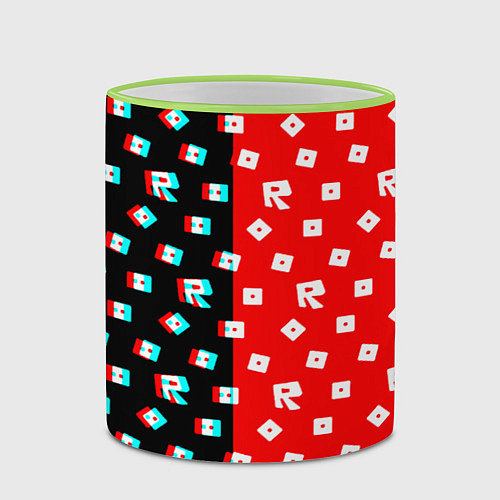 Кружка цветная Roblox glitch pattern / 3D-Светло-зеленый кант – фото 2