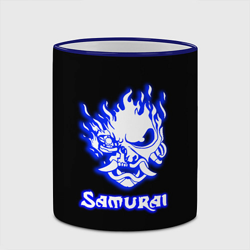 Кружка цветная Samurai logo ghost / 3D-Синий кант – фото 2