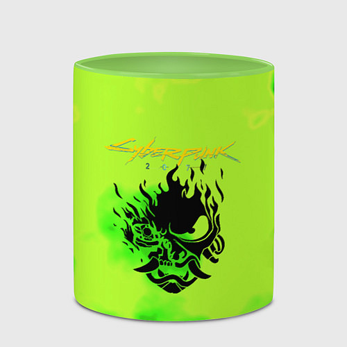 Кружка цветная Cyberpunk кислотный / 3D-Белый + светло-зеленый – фото 2