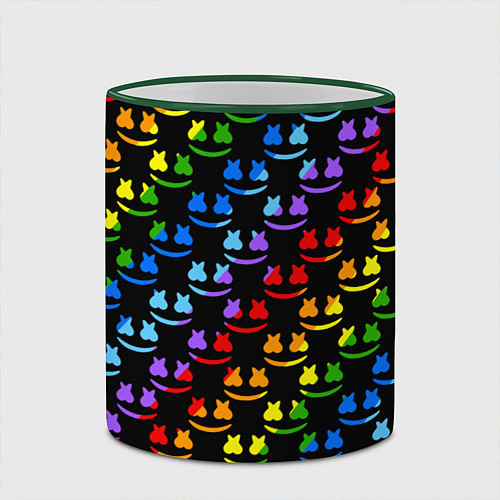 Кружка цветная Marshmello dj colors / 3D-Зеленый кант – фото 2