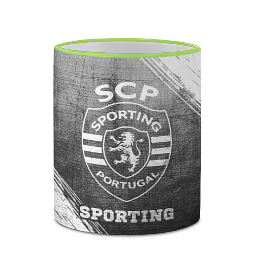 Кружка цветная Sporting - grey gradient / 3D-Светло-зеленый кант – фото 2